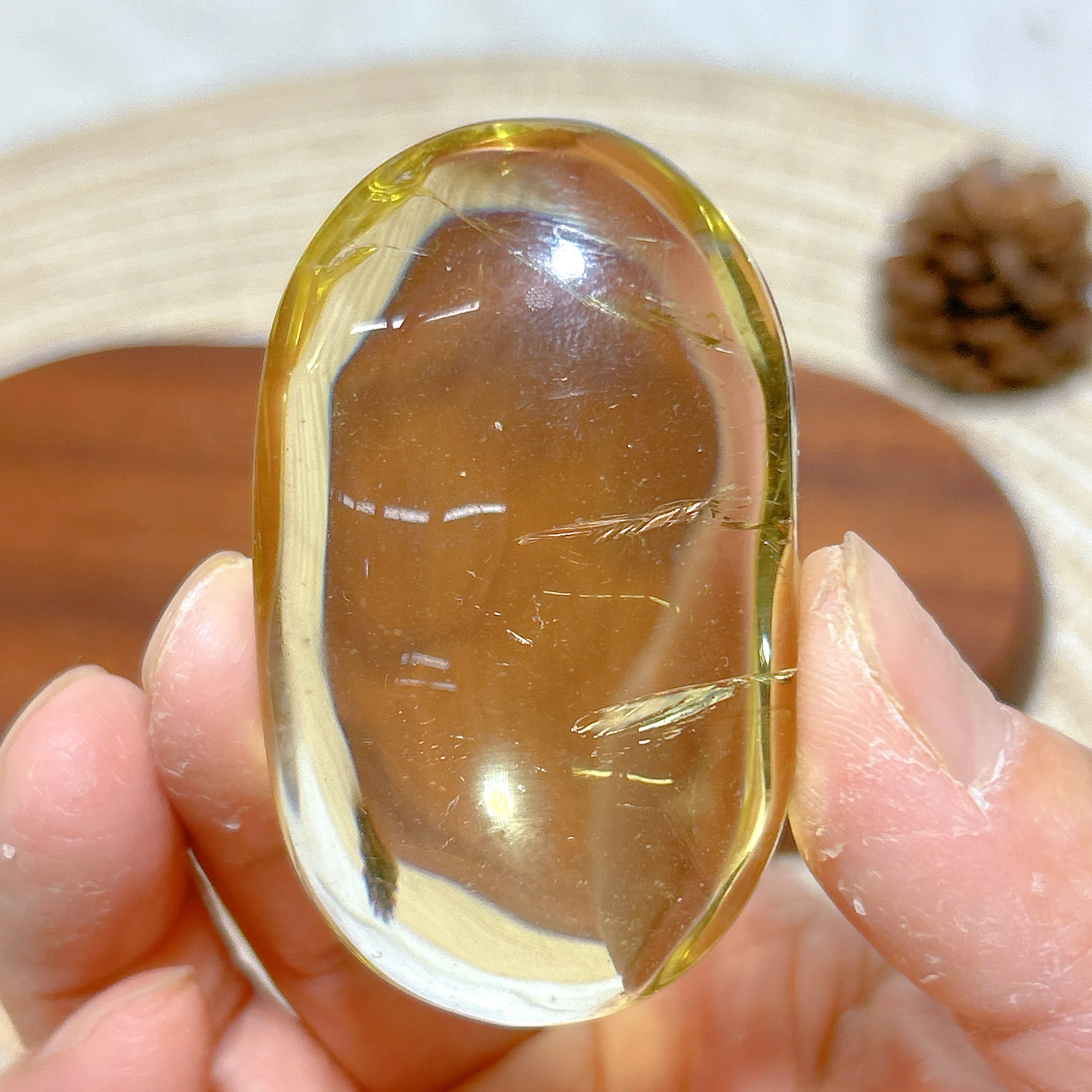 Healing Natural Crystal Brazil Rainbow Smokey Citrine Quartz Palm Fantome Polished High Quality Precious Home Decoration Gift