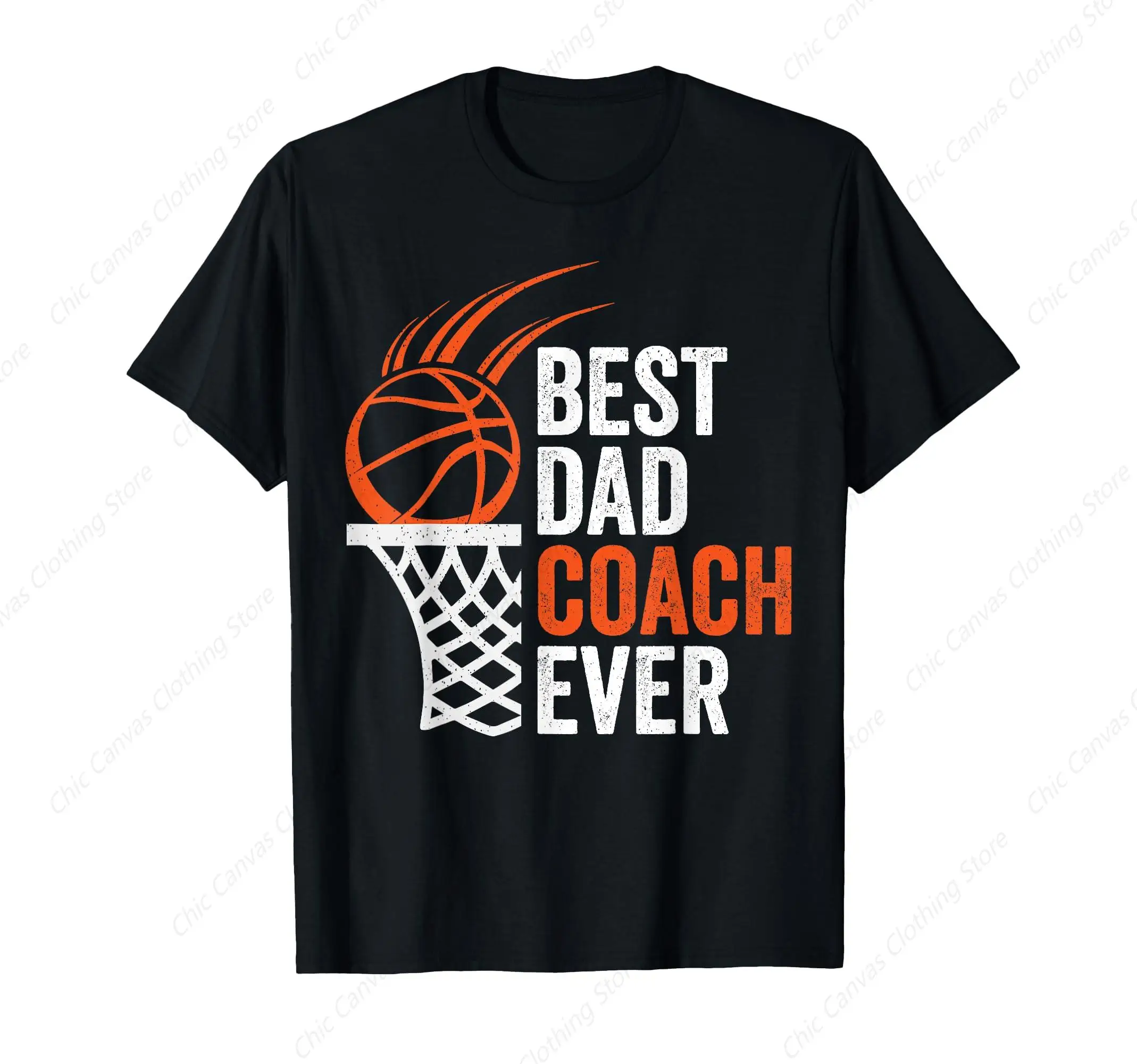 

Father's Day Best Dad Coach Basketball T-Shirt Cool Fashion Casual Men's Shirt Pure Cotton Round Neck Top