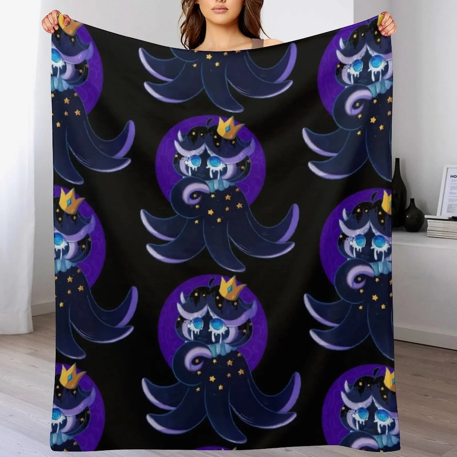 

Squid ink cookie Throw Blanket Beach halloween Furrys Summer Beddings Blankets