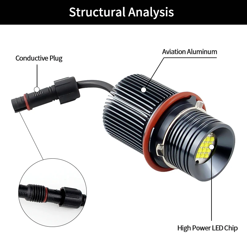 2 قطعة LED عيون الملاك 160 واط Canbus لسيارات BMW E90 E91 328i 335i 2009-2011 LCI أبيض أحمر أزرق غير زينون المصابيح الأمامية اكسسوارات السيارات