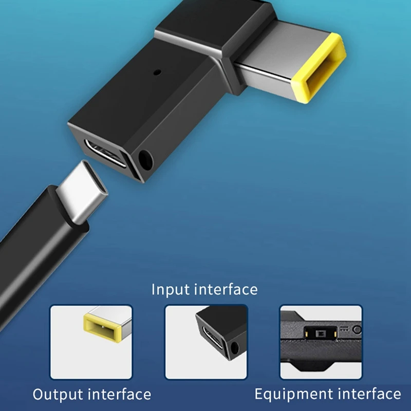 2X 100W USB tipo C convertitore da femmina a quadrato PD USB-C ricarica rapida per connettore adattatore di alimentazione cc per Laptop Thinkpad