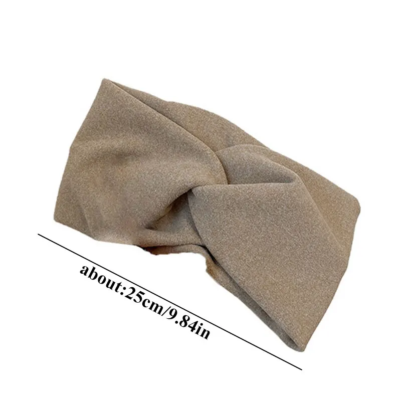 Korea Style Autumn Winter Wide Hairbands Solid Color Cross Headband for Women Girls New Fashion Lady Elastic Yoga Turban Bandage