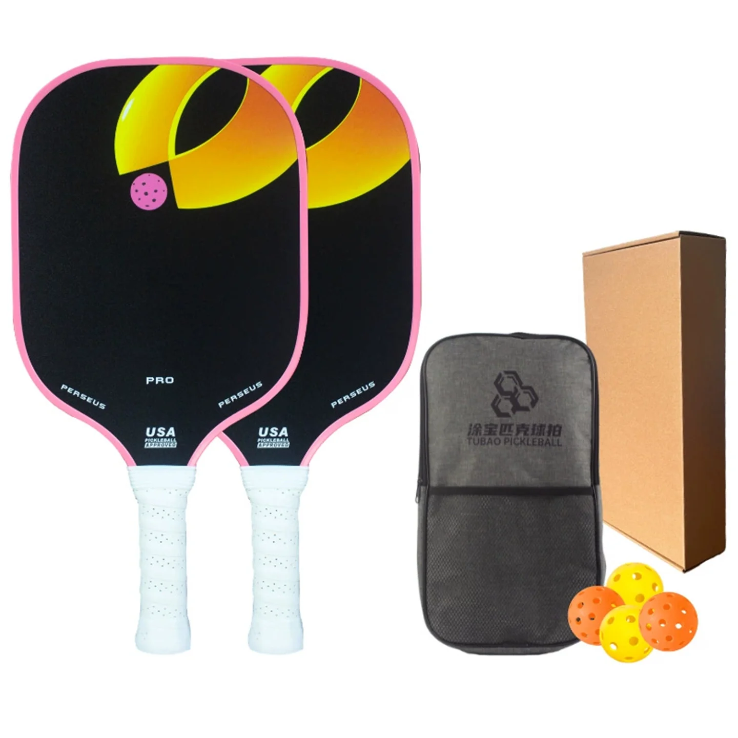 

Professional Competition Ready Pickleball Paddle & Ball Set - Energy-Focusing Shock-Absorbing Carbon Fiber & PP Honeycomb Core