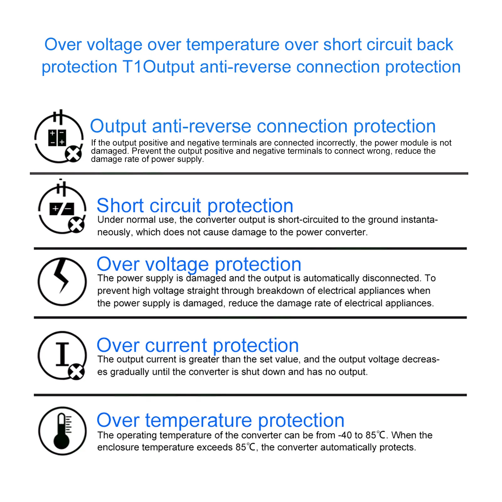

Power Converter Regulator 12V 24V to 6V DC DC Step Down IP68 Waterproof Overvoltage Protection Long Service Life 60W 10A