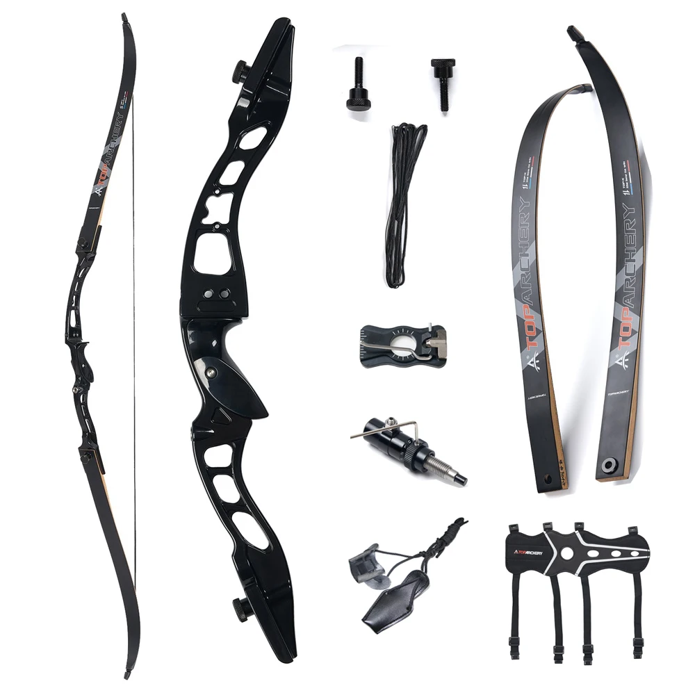 66''Archery Takedown Recurve Bow 20-40lbs Competition Aluminum Alloy Training Bow and Accessory Outdoor Hunting Right Hand Bow