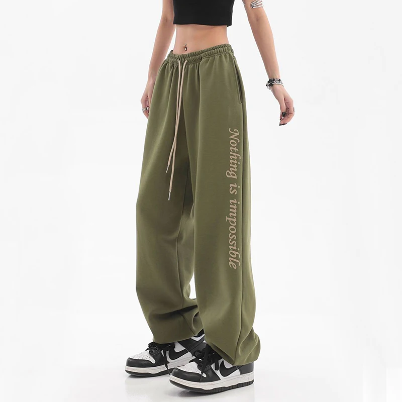 

MEXZT Harajuku Letter Print Sweatpants Women Streetwear High Waist Wide Leg Harem Pants Hip Hop Drawstring Baggy Casual Trousers