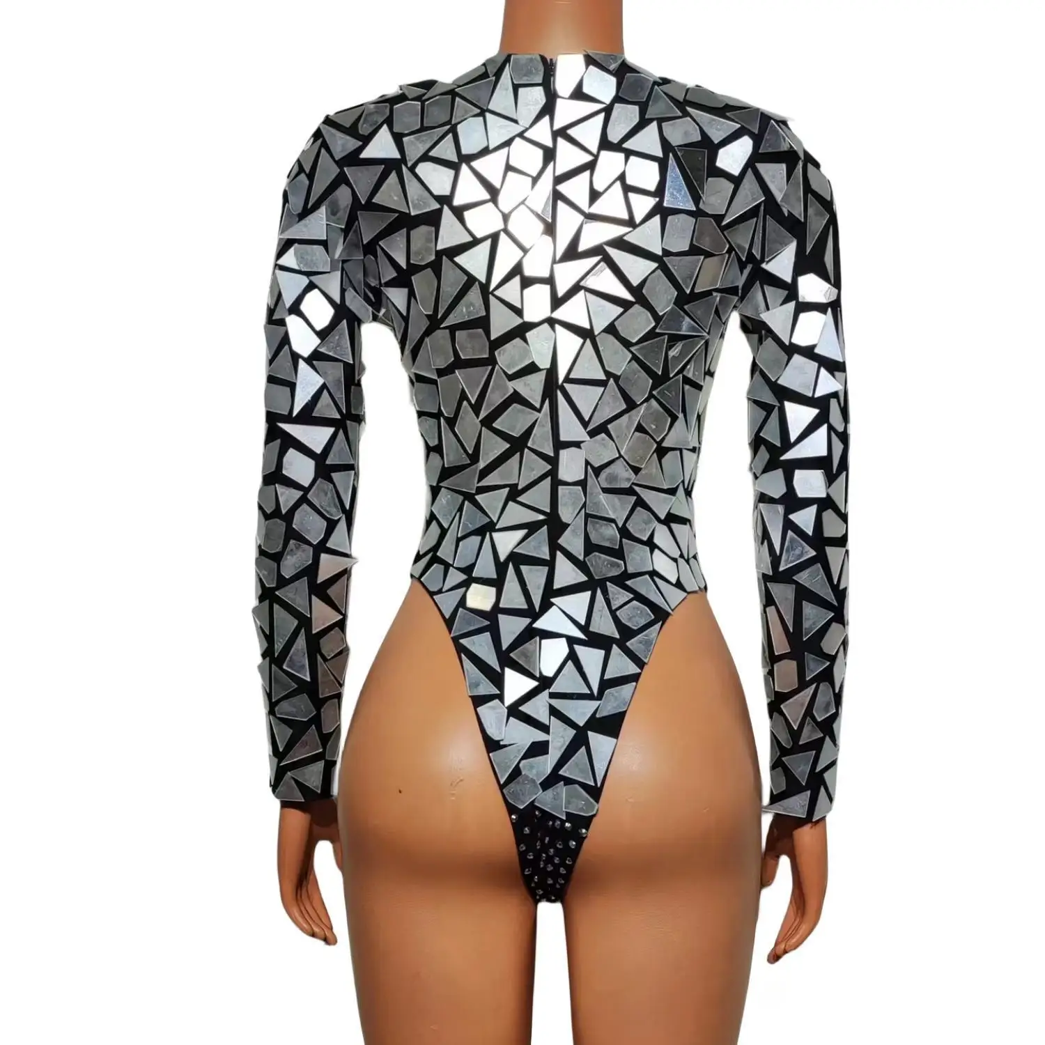 Seksi sahne Rhinestones aynalar Bodysuit kadınlar doğum günü kutlamak parti kıyafet şarkıcı dansçı gösterisi performans kostüm Heianjing
