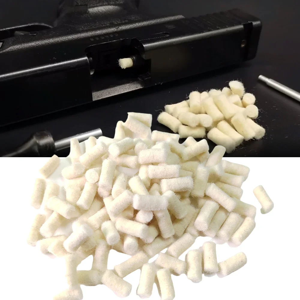 Image of Taktische 200 Stk. 177 .22 .25 Kaliber Filz reinigung Watte bäusche Fass reiniger Pellets Werkzeugset für die Jagd Airsoft Airgun