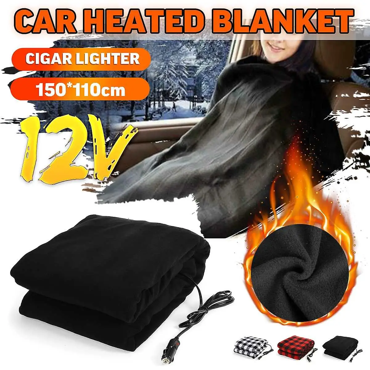 Black White Plaid Red Plaid 150*110cm 12V Polar Fleece Electric Blanket Double Bed Heater Thermostat Mattress Heating Car Home