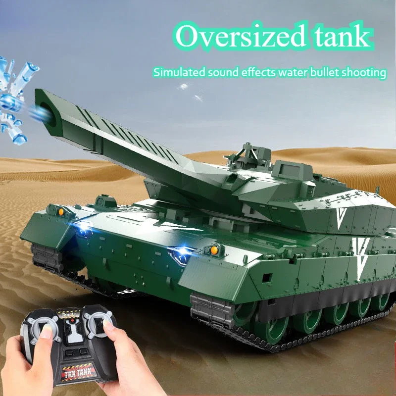 RC Tank Water Bomb Car Crawler-type Armored Car Children's Charging Drift Car Ultra Long Endurance Battle Tank Large Size