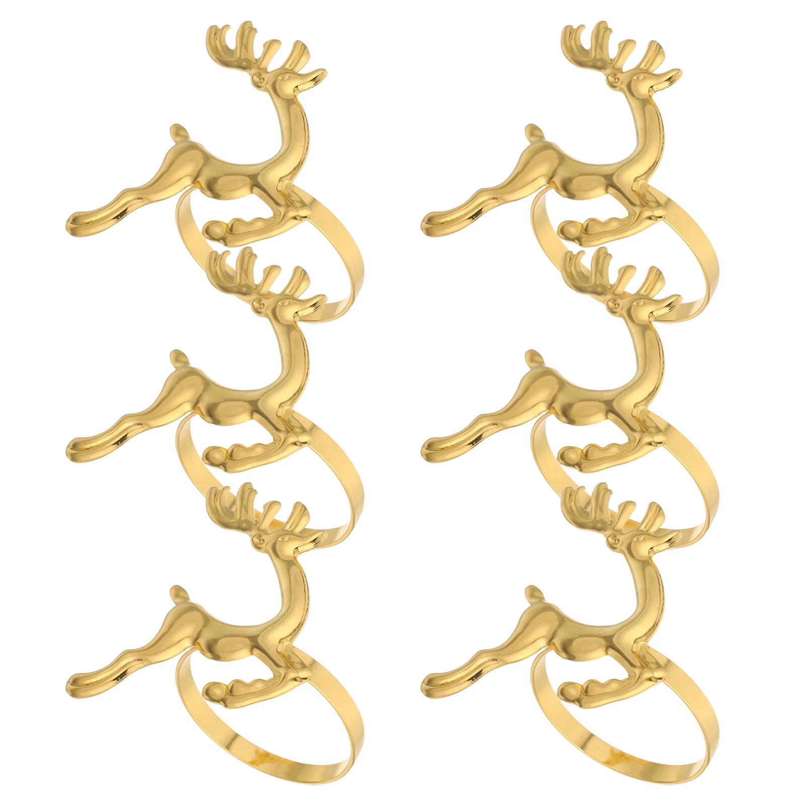 

6 PCS Christmas Napkin Rings Banquet Holders Elk Metal Table Decoration Serviette Iron Dinner