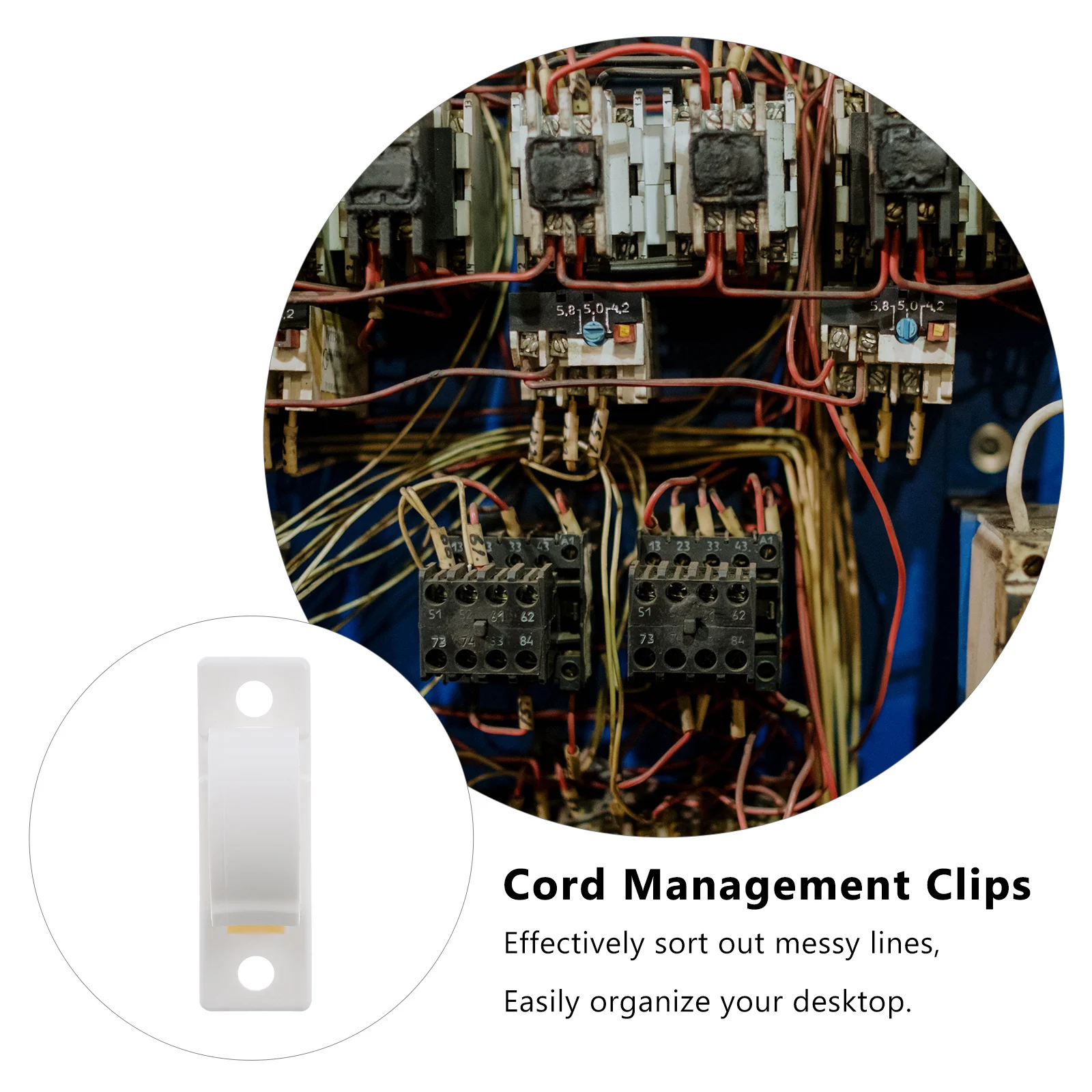 

20Pcs Cord Management Clips Plastic Self-Adhesive Cable Clamps for Household Wire Organizer Tidy Cables on Glass Wood Metal