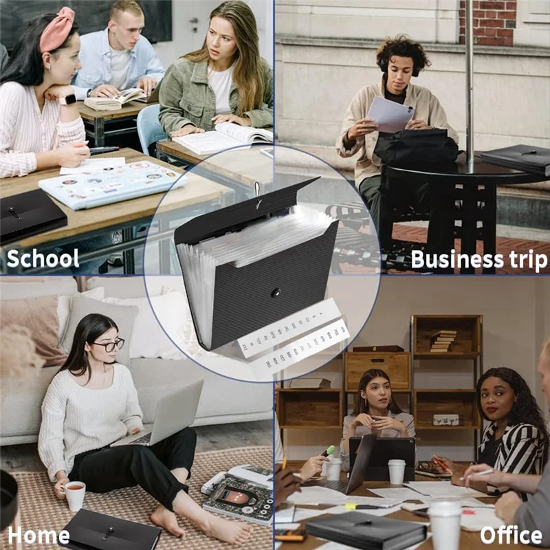 확장 파일 폴더, 13 포켓 아코디언 파일 주최자, A4 문자 크기 용지 문서 영수증 주최자 내구성이 뛰어나고 사용하기 쉽습니다.