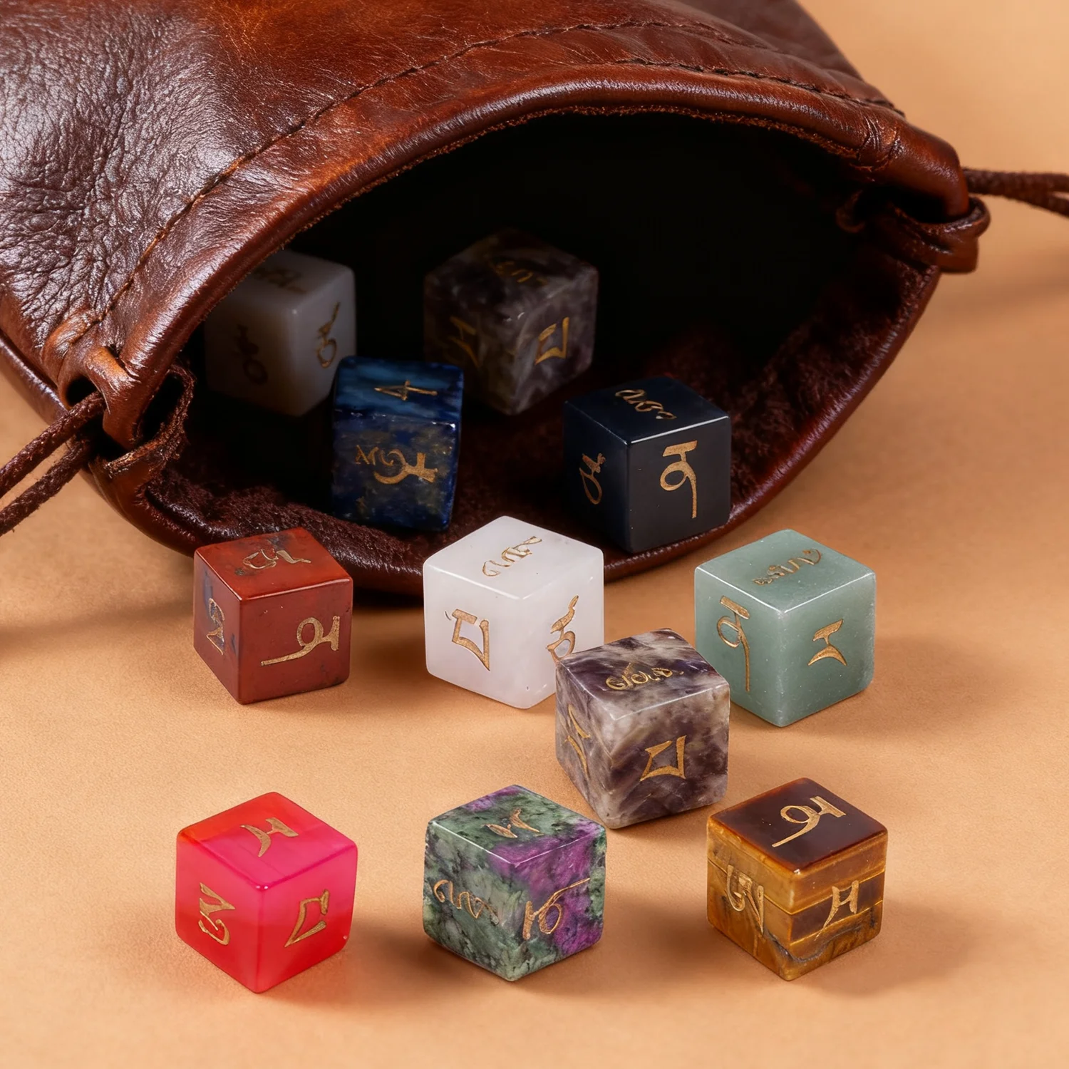 

Рейки Diviner для гадания Манджушри Санскрит Многогранник D6 Игральные кости Привлечение богатства Повышение удачи Кости из натурального хрусталя с драгоценными камнями