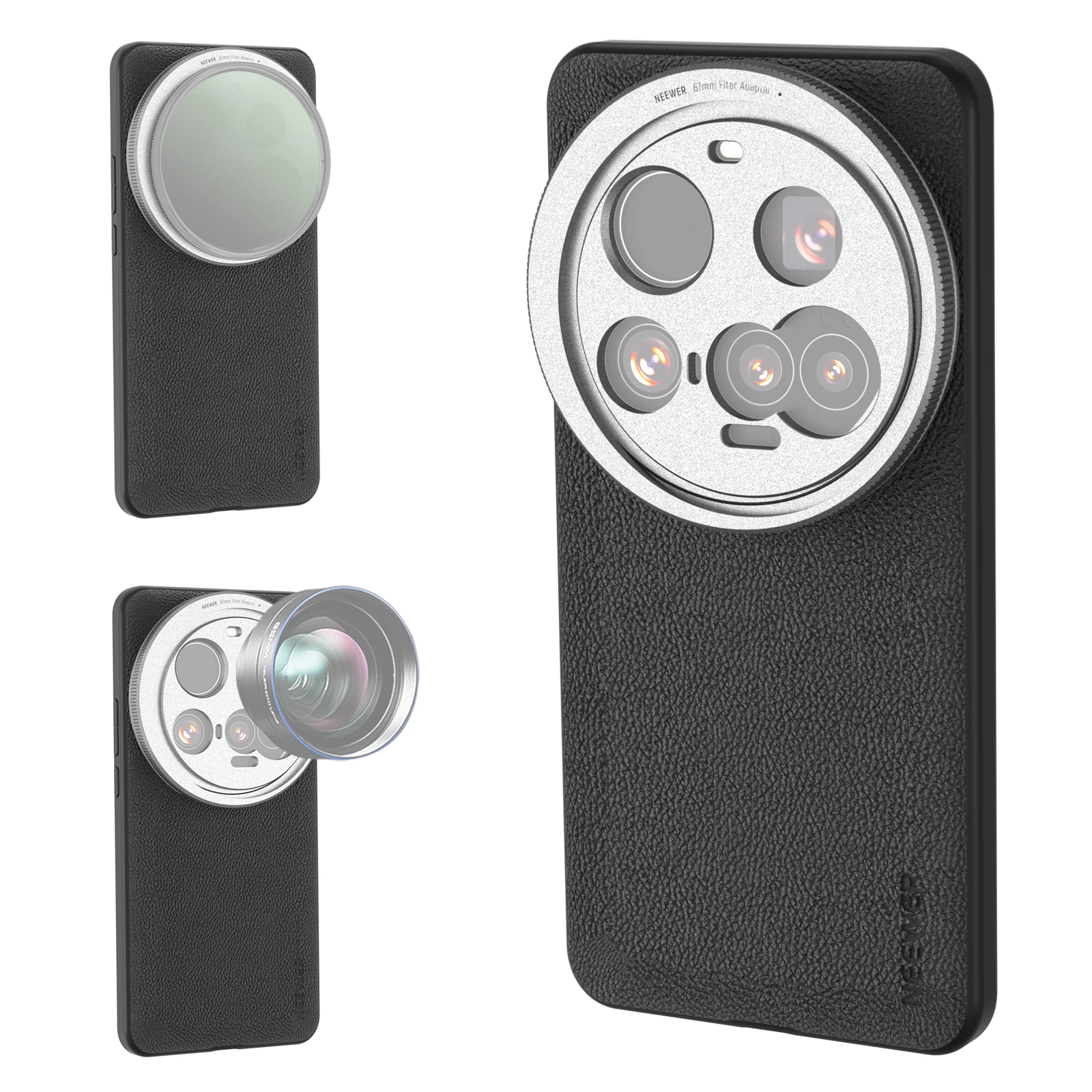 NEEWER Schutzhülle für Xiaomi 15 Ultra mit 17 mm Objektivhalterungen und 67 mm Filteradapter zum kabellosen Laden – Detail 1