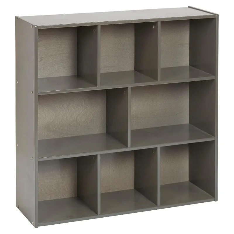 Streamline 8-Compartment Storage Cabinet, 36in, Classroom Furniture, Grey Wash