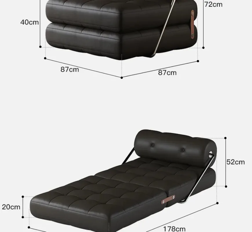 sofa bed foldable dual-purpose black tofu, single lazy sofa