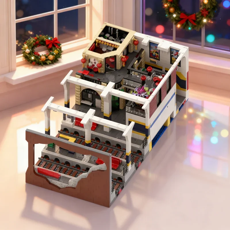 

2780 деталей MOC Модуль подземной станции 1: Конструктор городской модели, игрушка для сборки, рождественский подарок, креативная идея для самостоятельной сборки