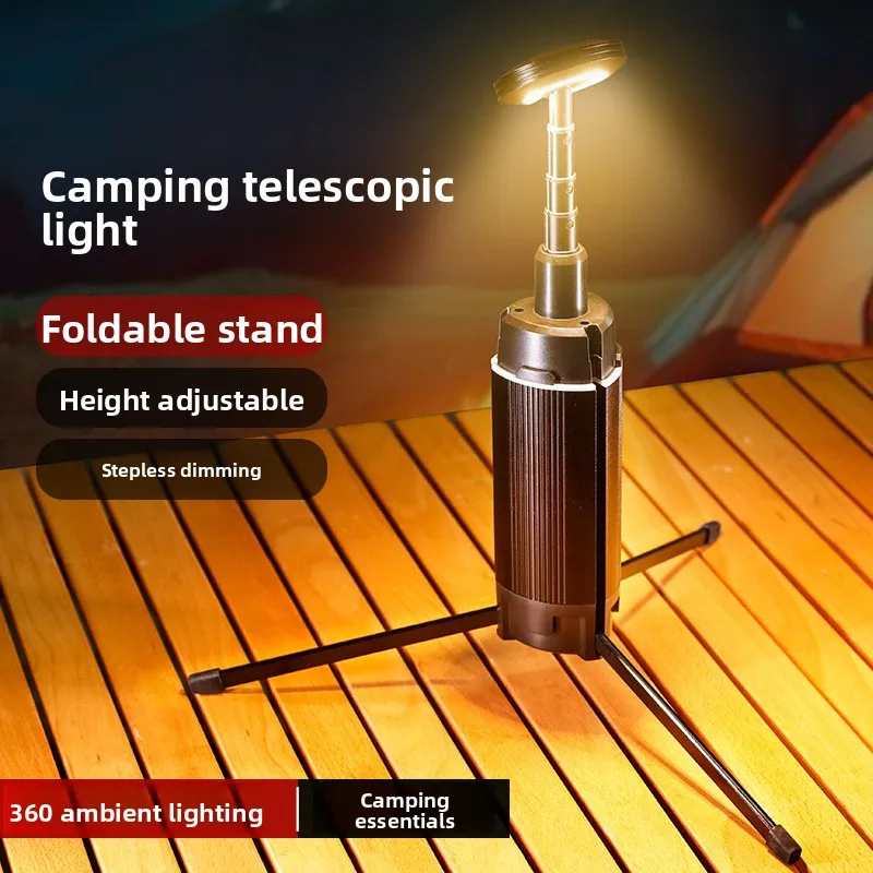 Outdoor Telescopic Light Camping Light Camp Light Tripod Portable Telescopic All Terrain Long Battery Life High Brightness