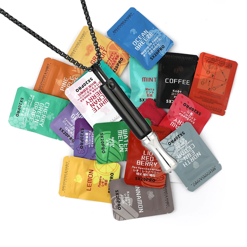 Breathing Anxiety Relief Necklace Mindfulness Stainless Steel Breathe Pendant for Women Men Natural Calm & Stress Relief