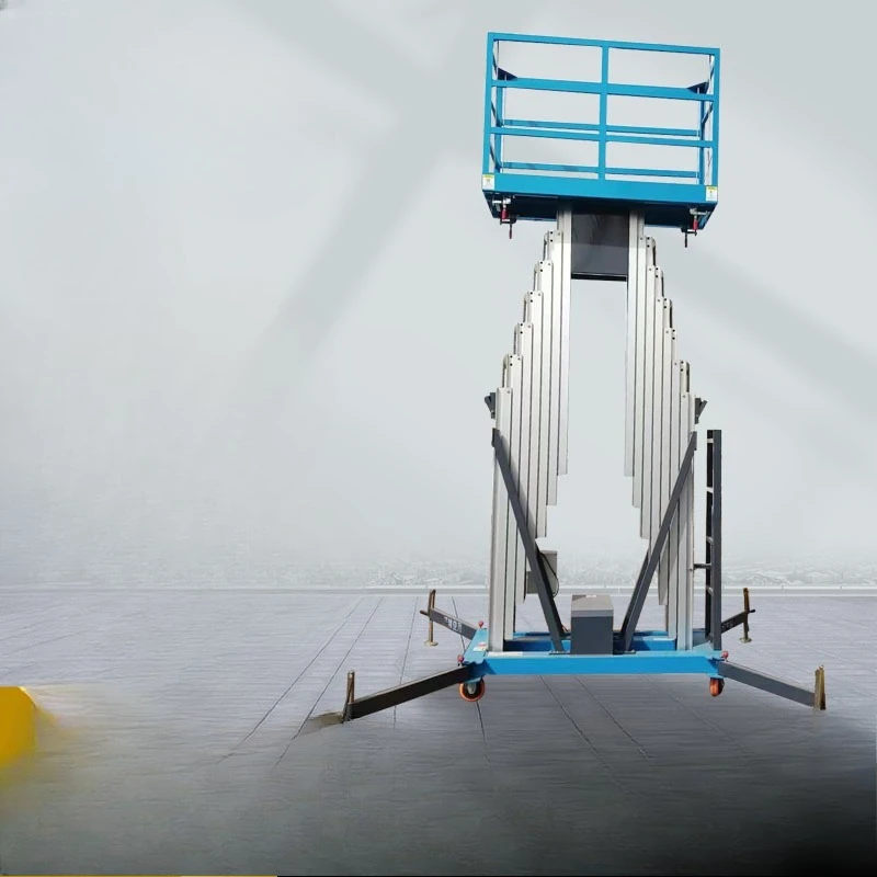 Double-column aluminum alloy elevator, small electric hydraulic platform street light maintenance elevator