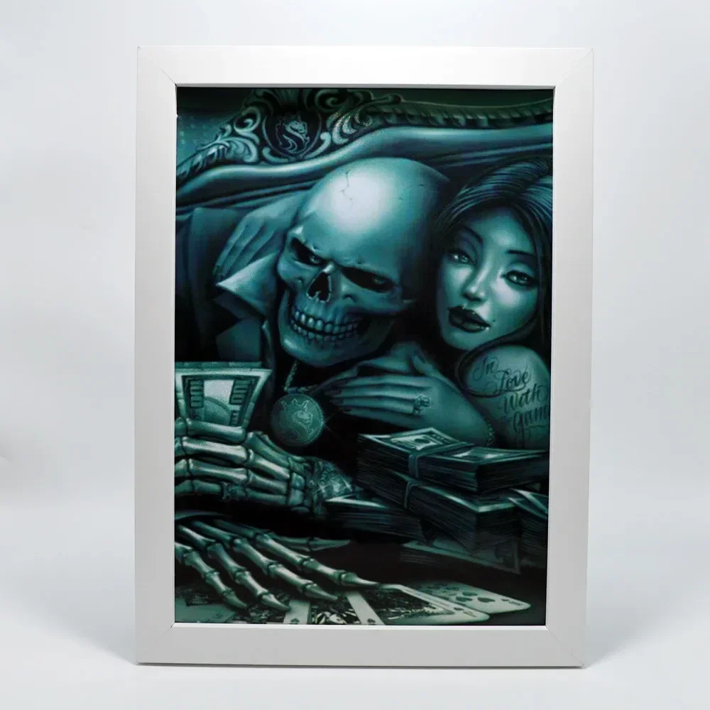 Affiche d'art de tatouage de style Chicano, autocollants muraux en vinyle uniques, décor d'art, peinture à l'horizon, ajouter la peinture murale de votre chambre avec le grand crâne