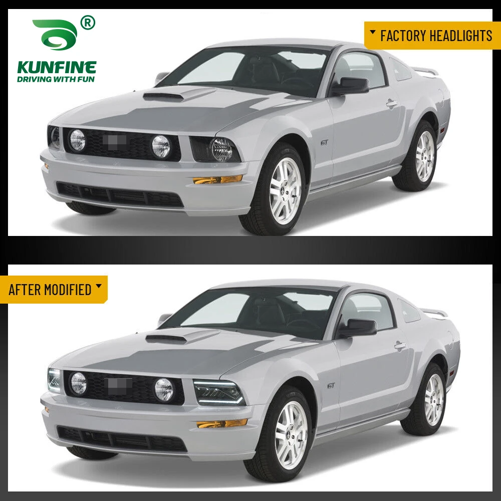 Car Styling Pair Of Car Headlight Assembly For Ford Mustang 2005-2009 LED Head Lamp Car Tuning Light Parts Plug And Play