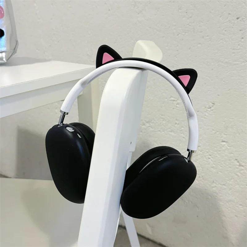 

Pink Black Cat's Ear Lovely Case for AirPods Max Protective Headset Headphone Airpod Max Case Cover