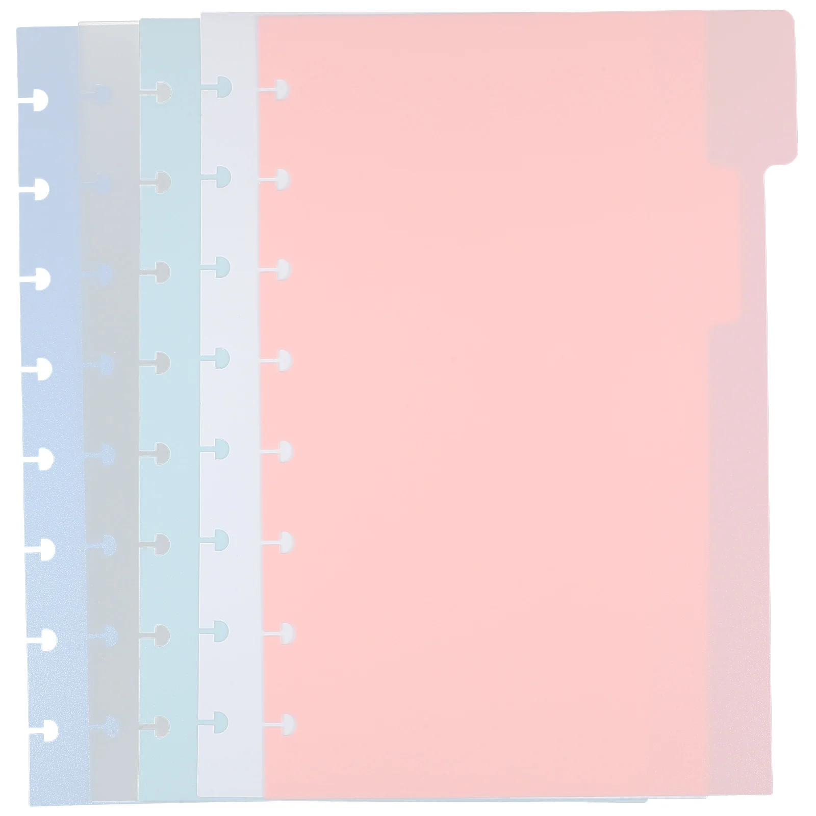 

5pcs 5.5x8.5inch Colored Partition Binder Dividers Tabs Plastic Page Markers for Notebook Organization Office Supplies