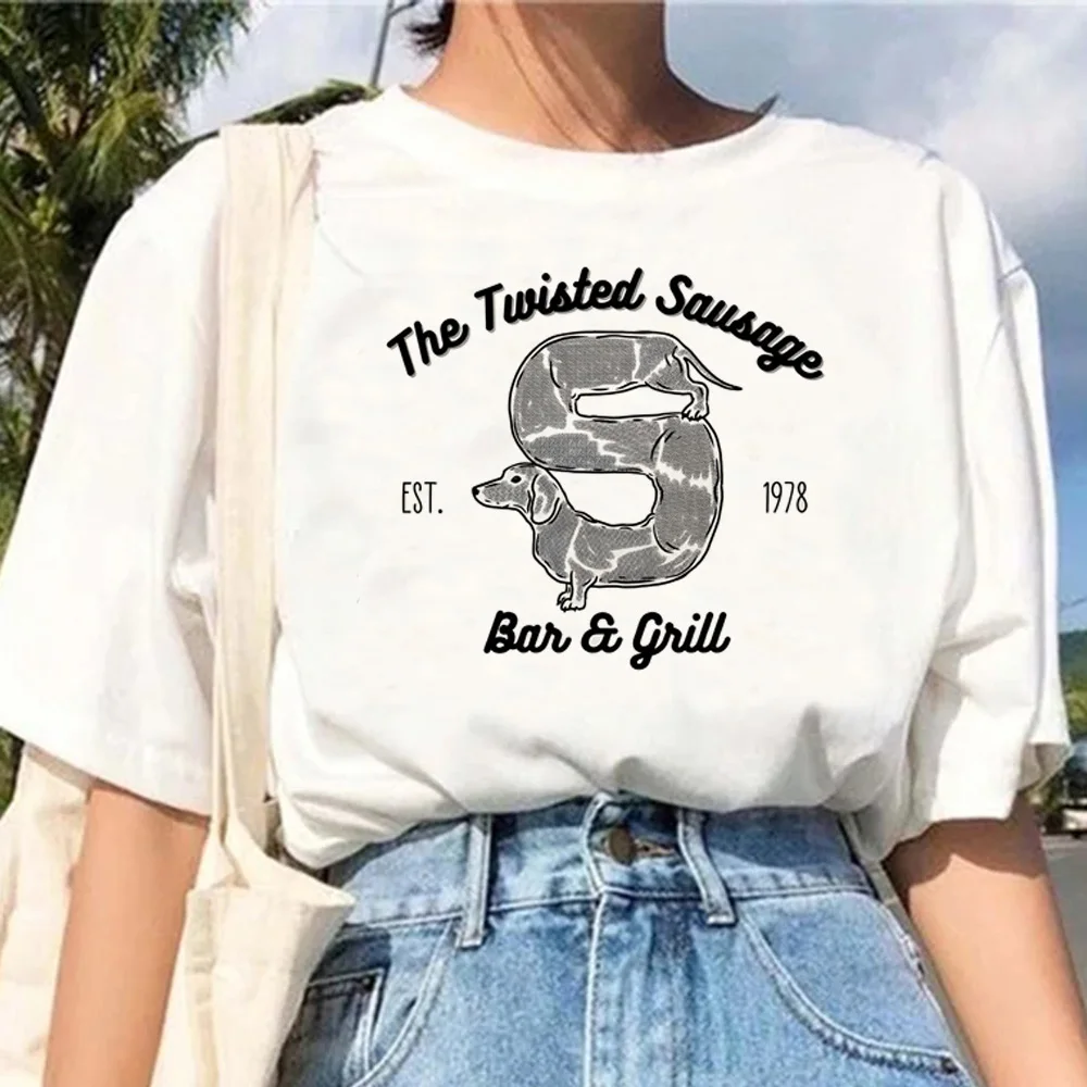 Sausage Dog t shirt women funny Japanese streetwear top female graphic harajuku designer clothes