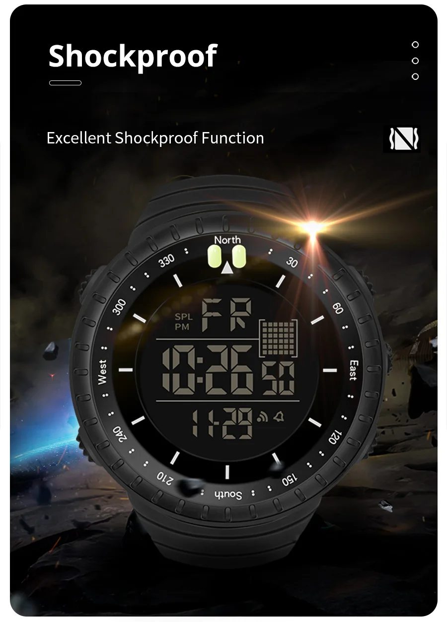 SYNOKE Outdoor Militär Digitale Uhr Für Männer Mode Retro Männer Uhr Sport Wasserdichte Männer Uhr Multifunktionale Schöne Männer – Detail 9