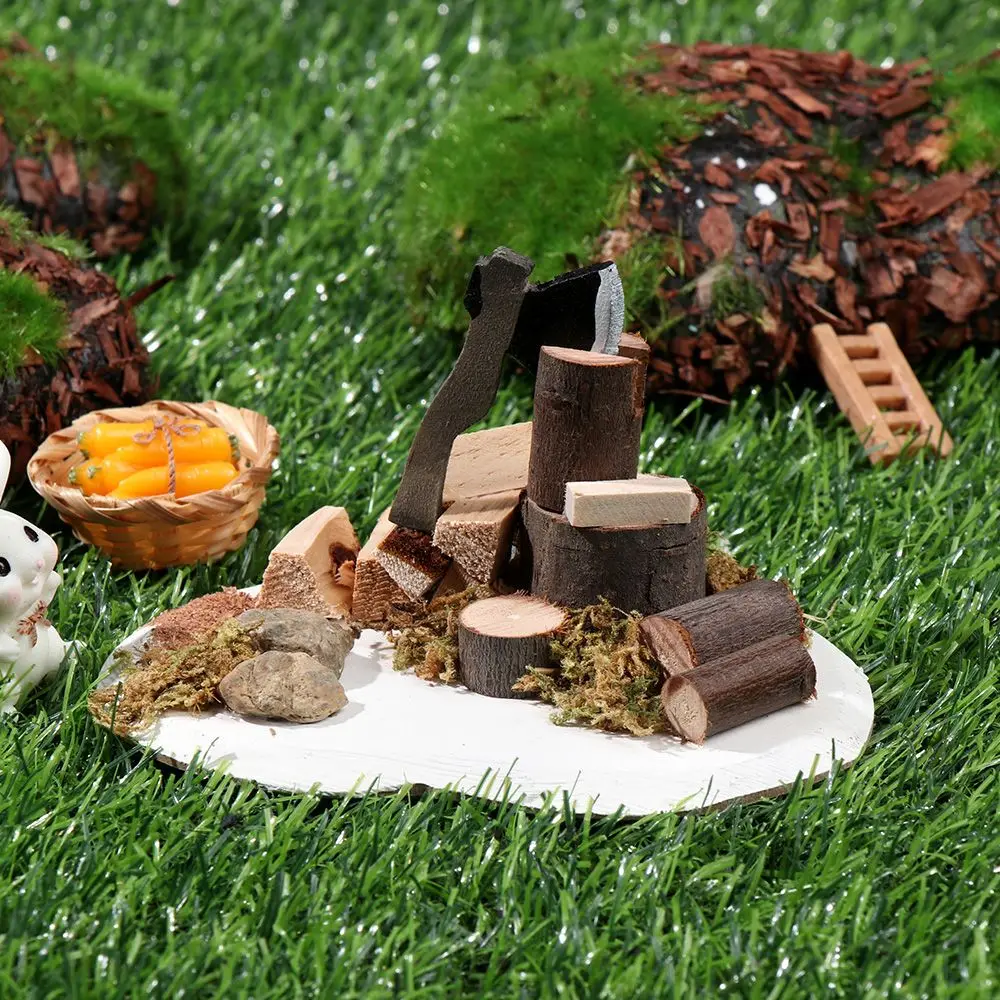 1:12 Scale Playing House Micro Landscape Fairy Garden Decor Dollhouse Bonfire Villa Scene Model Miniatures Campfire