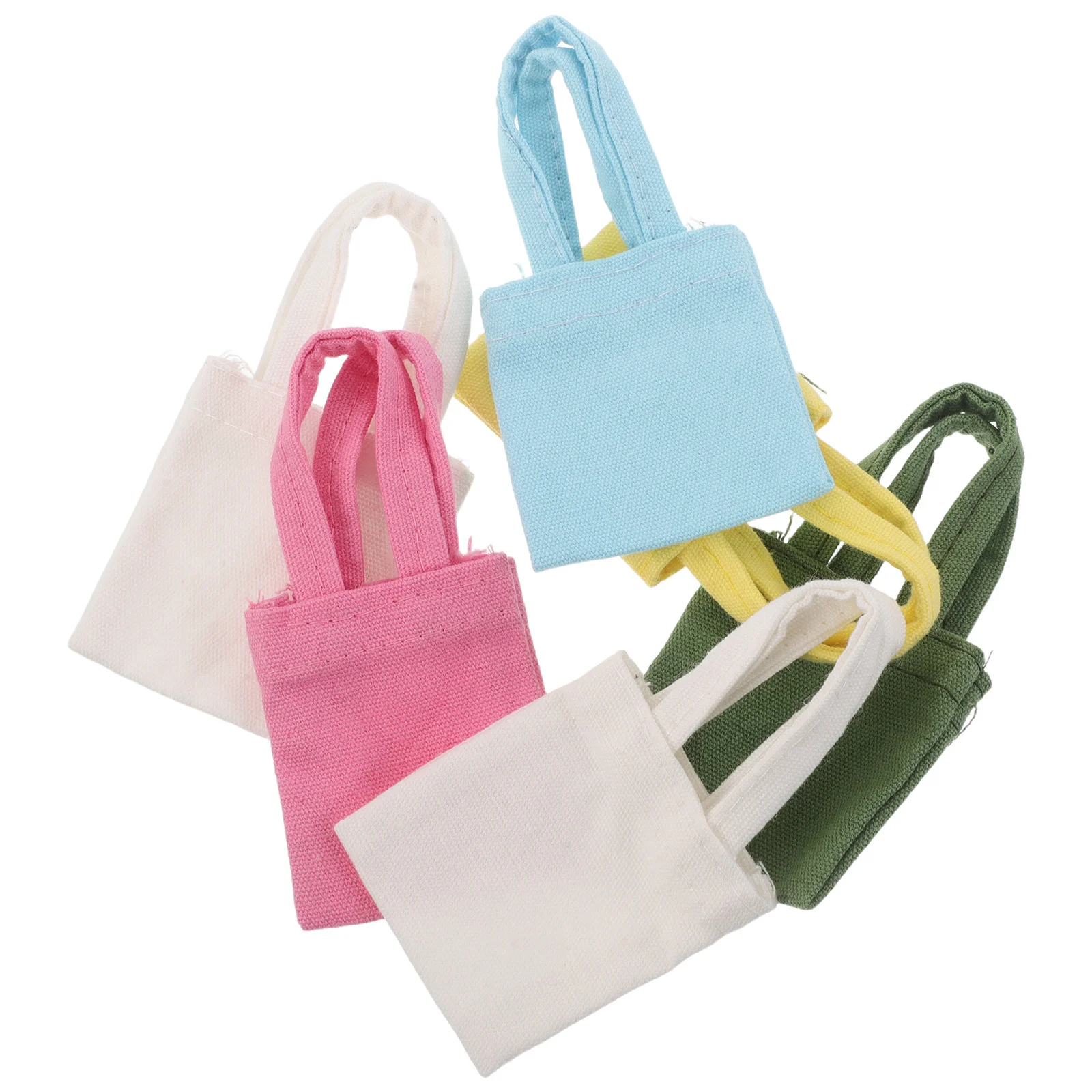 6 قطعة حقائب قماش مصغرة واقعية صغيرة حمل حقائب كتف ل 1:6 مقياس ديكور منزل صغير التصوير المشهد التبعي