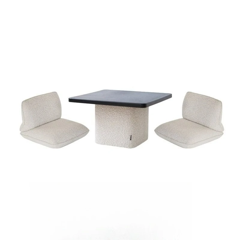 Tea drinking small table tatami balcony bedroom bay window chair lamb wool