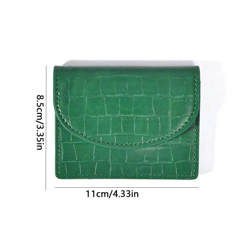 Portable Ins Style Crocodile Wallets PU Leather Solid Color Coin Purses Magnetic Buckle Short Card Bag Woman