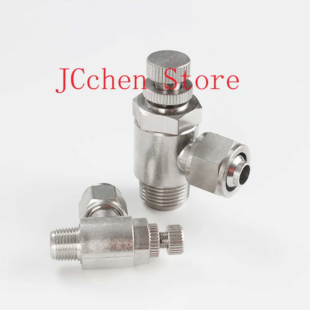 Throttle Valve Quick Twisting Joint SL 4-12mm Pneumatic Fitting  Male Nickel Plated Brass Fit Hose Connector Pneumatic Fitting