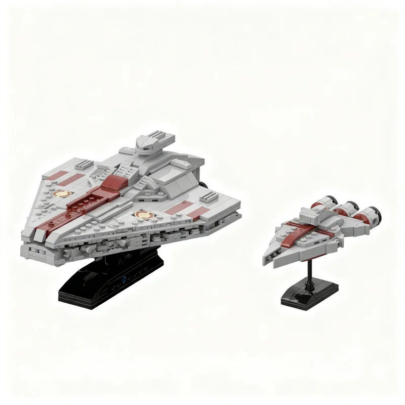 

538PCS MOC Space Battle Acclamator Assault Ship Arquitens Light Cruiser SpaceShip Model DIY Creative Ideas Child Toy Assembly