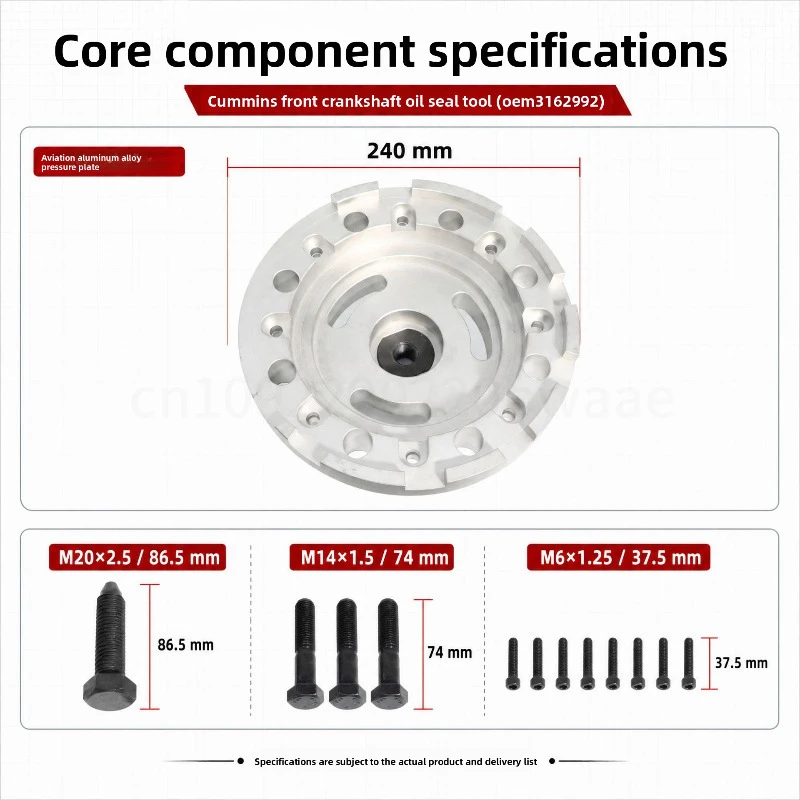 13-Piece Set Front Crankshaft Seal Removal & Installation Tool 3162992 Applicable for Cummins Signature ISX QSX Replace M20146