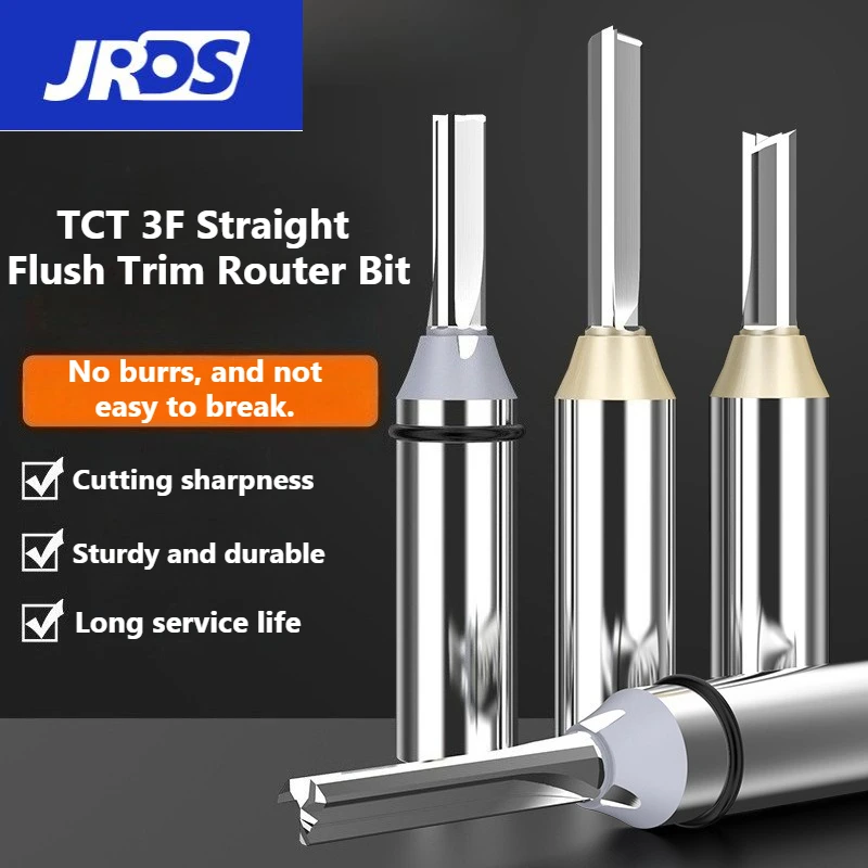 

JRDS A5 1pcs 3 Flutes 12.7mm TCT Straight Cutting End Mill CNC Router Bit for Wood Engraving Woodworking Tools 6mm 8mm