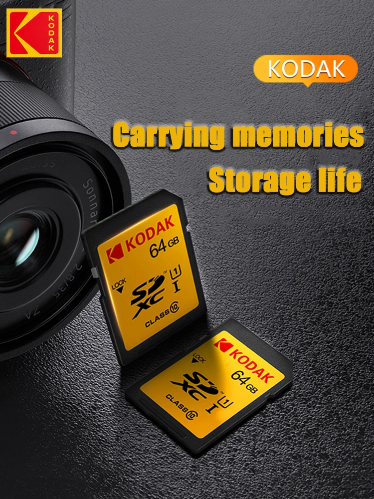 Kodak High Speed Sd Card For Camera Memory Card 32Gb 64Gb 128Gb 256Gb 100Mb/S Sdxc C10 A1 U3 V30
