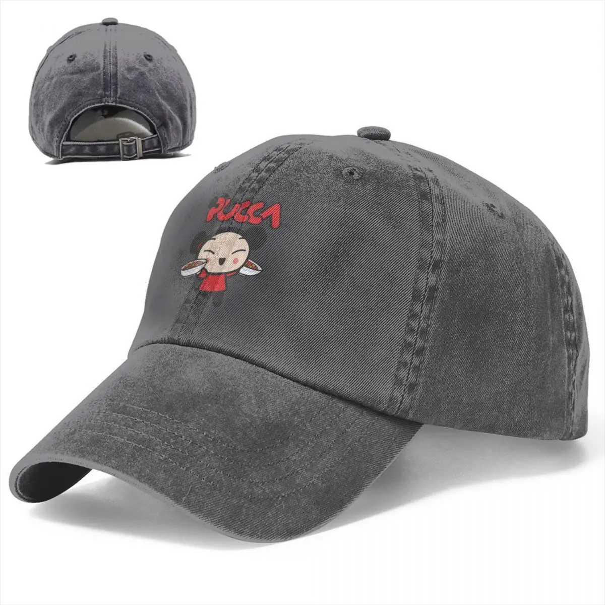 Pucca China Dolls Popular Cartoon Star Multicolor Hat Peaked Women\'s Cap Food Personalized Visor Protection Hats