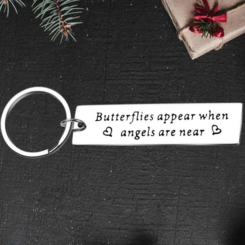 Cute Loss of A Loved Memorial Keychain Pendant Butterfly Sympathy Gift Key Chain Butterflies Appear When Angels Are Near