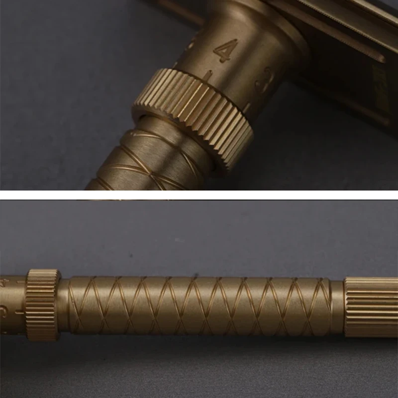 Длина ручки Yaqi 90 мм, 100% латунный материал, регулируемый Final Cut - латунная безопасная бритва V2, высококачественная прочная бритва для бритья