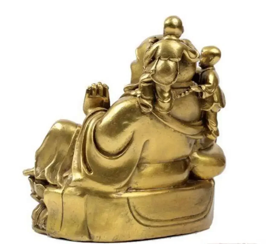 SCY 17 1108+++Five light copper Buddha Maitreya Fowang population safety Home Furnishing feng shui ornaments