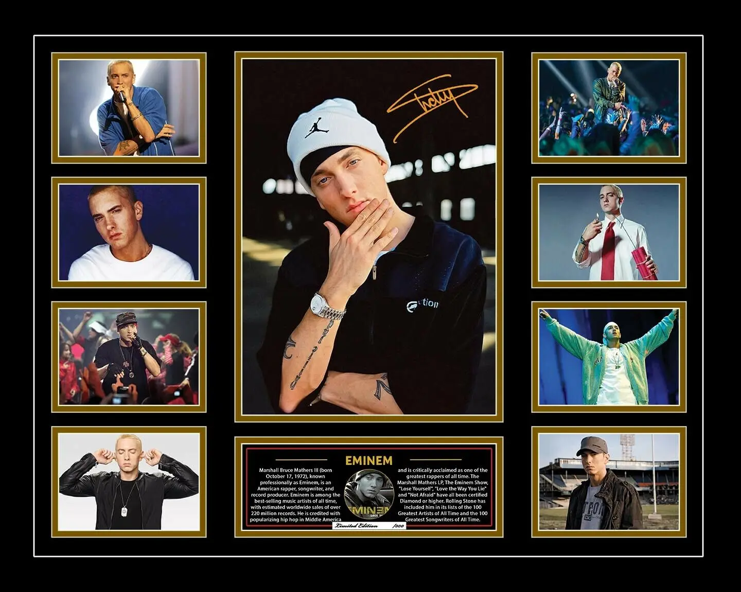 EMINEM Muziekalbum Signature Poster Print Memento Art Silk Poster Wall Art Home Decoratief schilderij