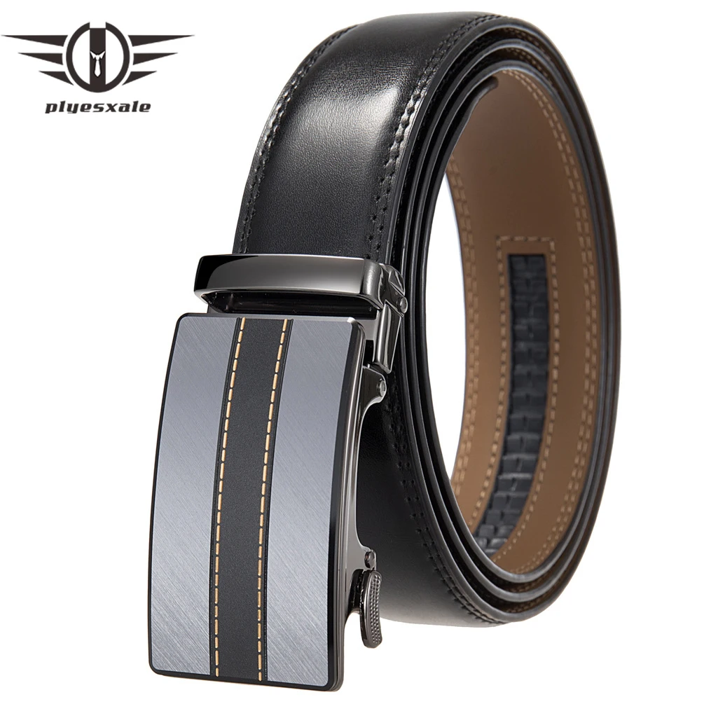 

Plyesxale 2023 Brand Fashion Designer Belts For Men Automatic Buckle Cowskin Genuine Leather Luxury Belt Male High Quality B1241