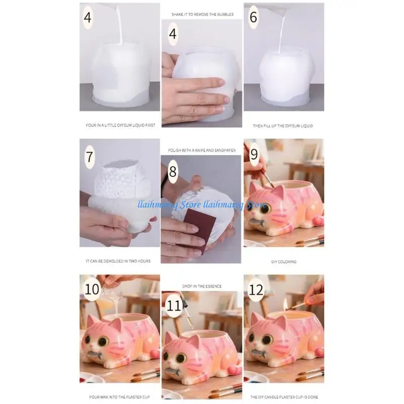 573B นวัตกรรมแม่พิมพ์ใส่ดอกไม้แมวซิลิโคนเนื้อยืดหยุ่นสำหรับใช้ในงานหัตถกรรม