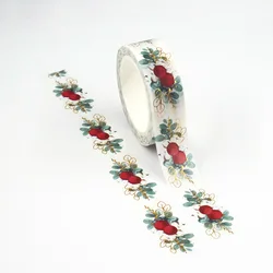 1PCS 15mm*10M Christmas Floral and Fruits Washi Tape Scrapbook Paper Masking Adhesive Merry Christmas Washi Tape