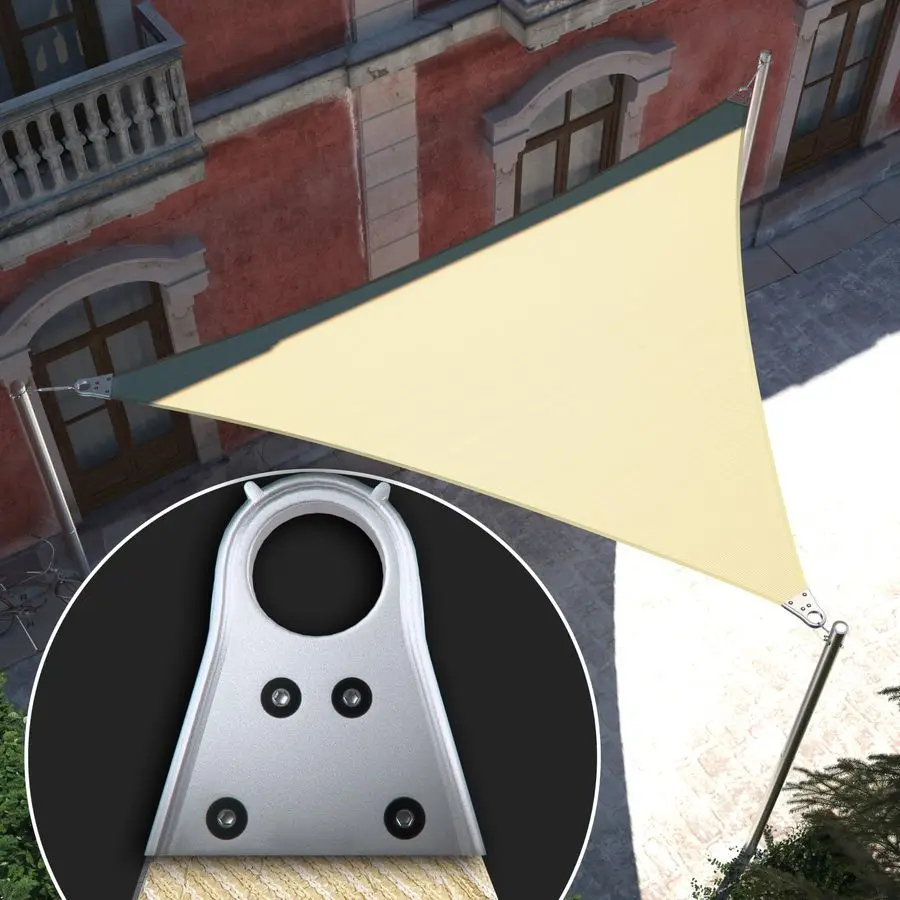 

Тент-парус от солнца RSAWTN, 12 x 12 x 12 футов, бежевый, треугольный, с супер-кольцами, усиленная прочная конструкция, усиленные углы и края.