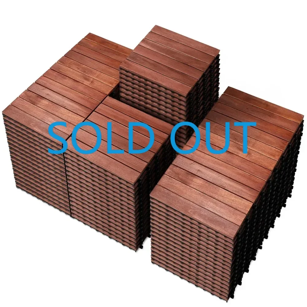 108 Solid Acacia Interlocking Deck Bricks -12 